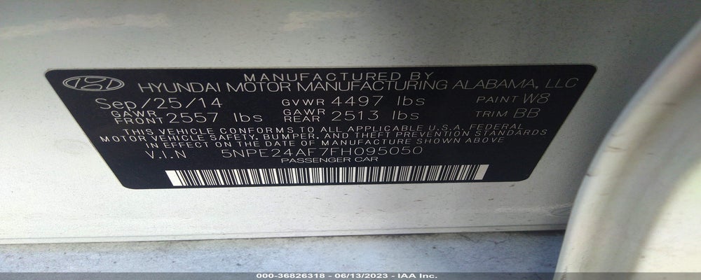 5NPE24AF7FH095050 2015 HYUNDAI SONATA photo no. 9