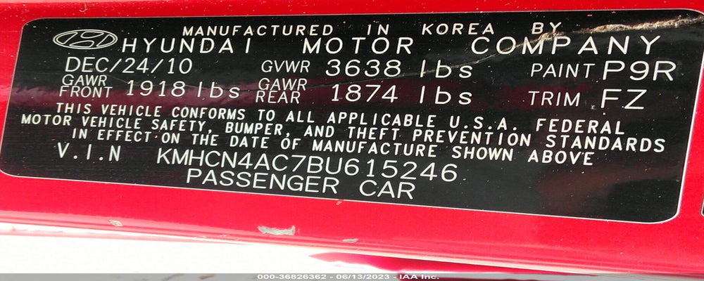 KMHCN4AC7BU615246 2011 HYUNDAI ACCENT photo no. 9