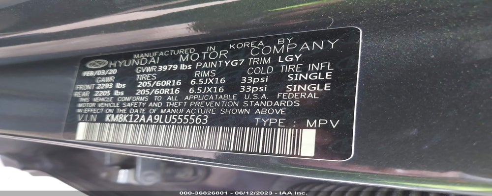 KM8K12AA9LU555563 2020 HYUNDAI KONA photo no. 9