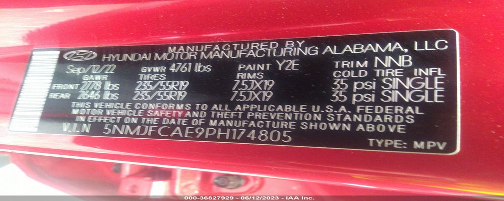 5NMJFCAE9PH174805 2023 HYUNDAI TUCSON photo no. 9