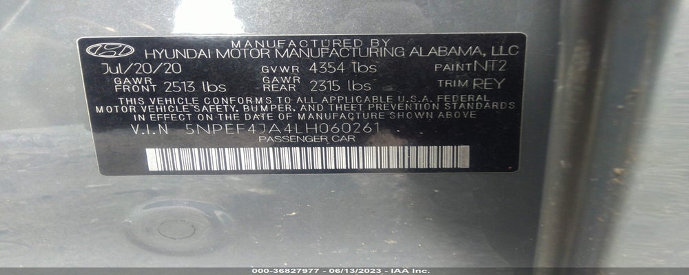 5NPEF4JA4LH060261 2020 HYUNDAI SONATA photo no. 9