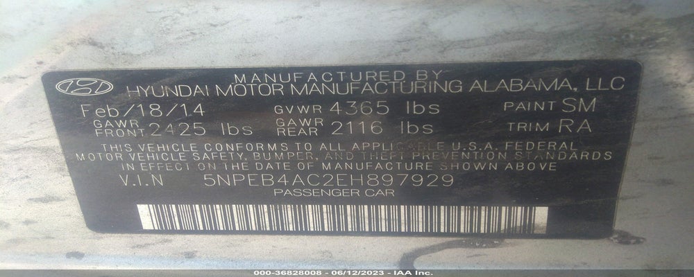 5NPEB4AC2EH897929 2014 HYUNDAI SONATA photo no. 9