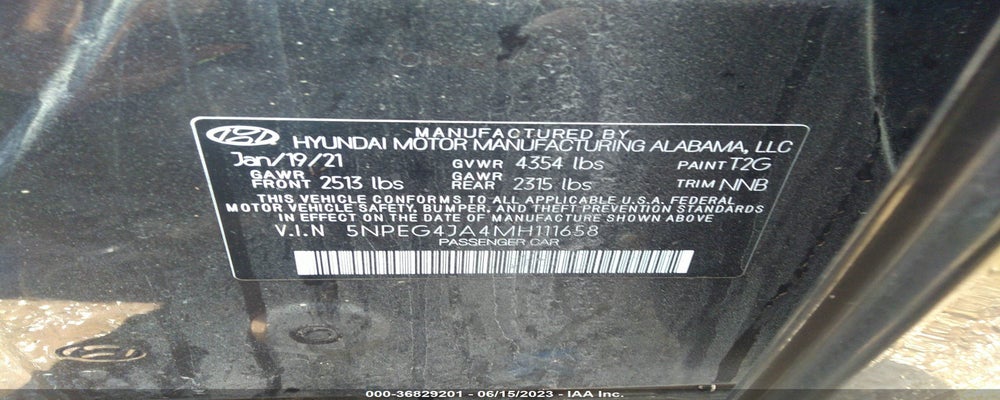 5NPEG4JA4MH111658 2021 HYUNDAI SONATA photo no. 9