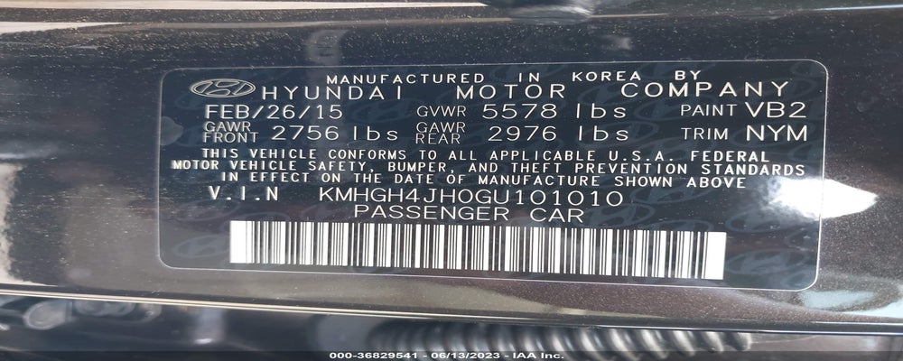 KMHGH4JH0GU101010 2016 HYUNDAI EQUUS photo no. 9