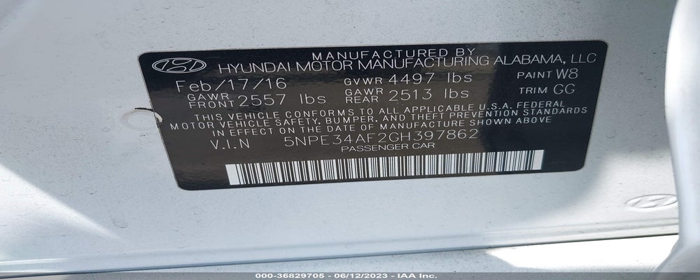 5NPE34AF2GH397862 2016 HYUNDAI SONATA photo no. 9