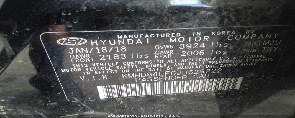 KMHD84LF6JU629222 2018 HYUNDAI ELANTRA photo no. 9