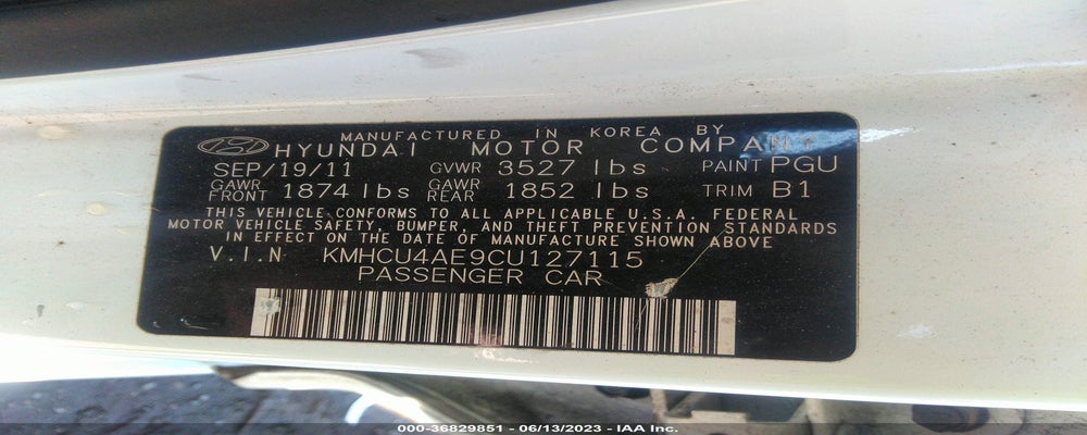 KMHCU4AE9CU127115 2012 HYUNDAI ACCENT photo no. 9