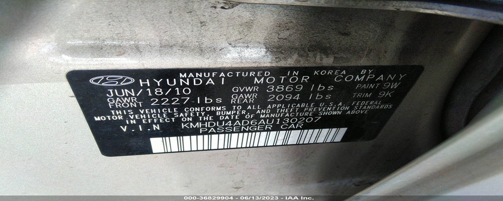 KMHDU4AD6AU130207 2010 HYUNDAI ELANTRA photo no. 9