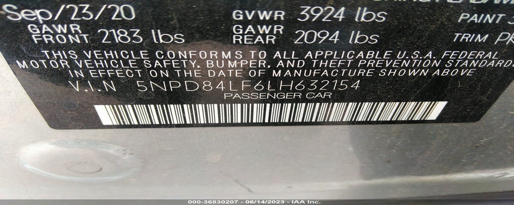 5NPD84LF6LH632154 2020 HYUNDAI ELANTRA photo no. 9