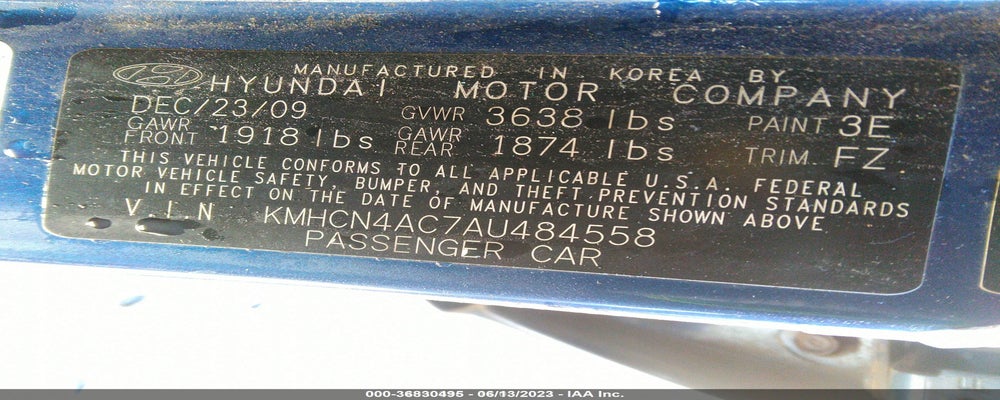 KMHCN4AC7AU484558 2010 HYUNDAI ACCENT photo no. 9