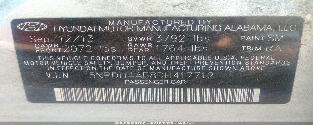 5NPDH4AE8DH417712 2013 HYUNDAI ELANTRA photo no. 9