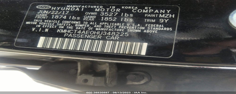 KMHCT4AE0HU348225 2017 HYUNDAI ACCENT photo no. 9