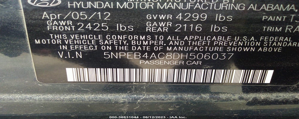 5NPEB4AC8DH506037 2013 HYUNDAI SONATA photo no. 9