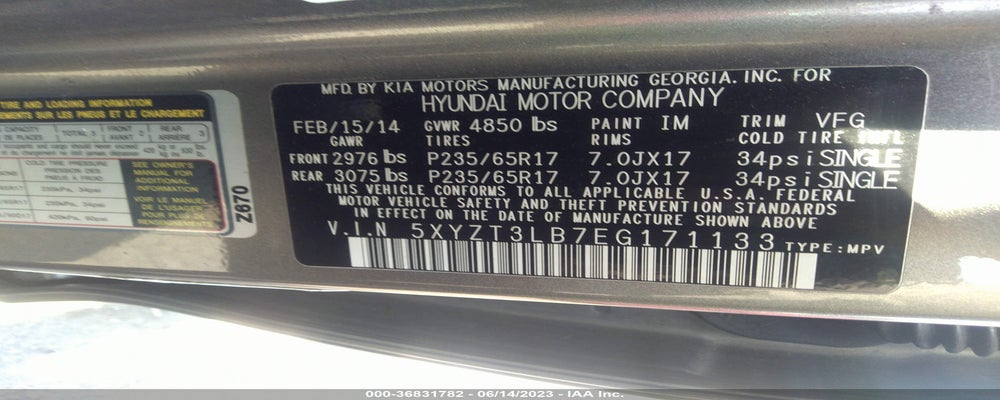 5XYZT3LB7EG171133 2014 HYUNDAI SANTA FE SPORT photo no. 9