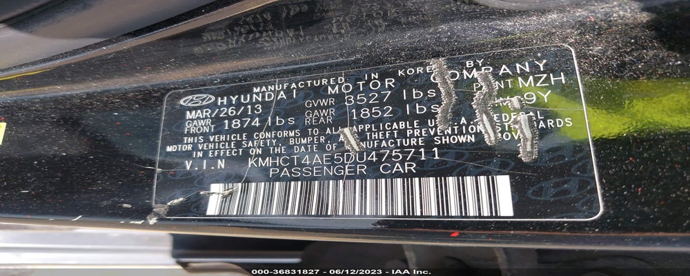KMHCT4AE5DU475711 2013 HYUNDAI ACCENT photo no. 9