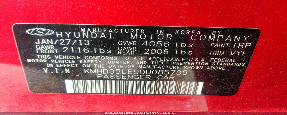 KMHD35LE9DU085735 2013 HYUNDAI ELANTRA GT photo no. 9