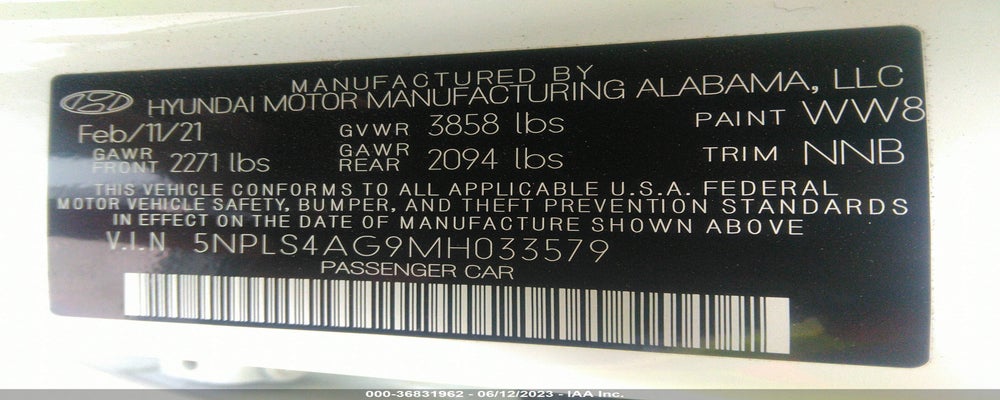 5NPLS4AG9MH033579 2021 HYUNDAI ELANTRA photo no. 9