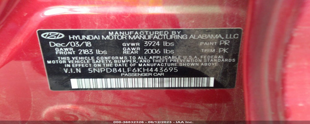 5NPD84LF6KH443695 2019 HYUNDAI ELANTRA photo no. 9