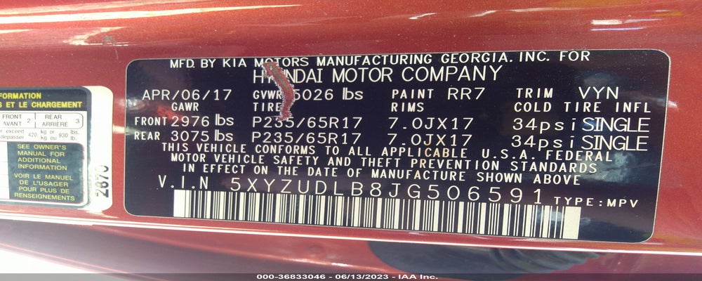 5XYZUDLB8JG506591 2018 HYUNDAI SANTA FE SPORT photo no. 9