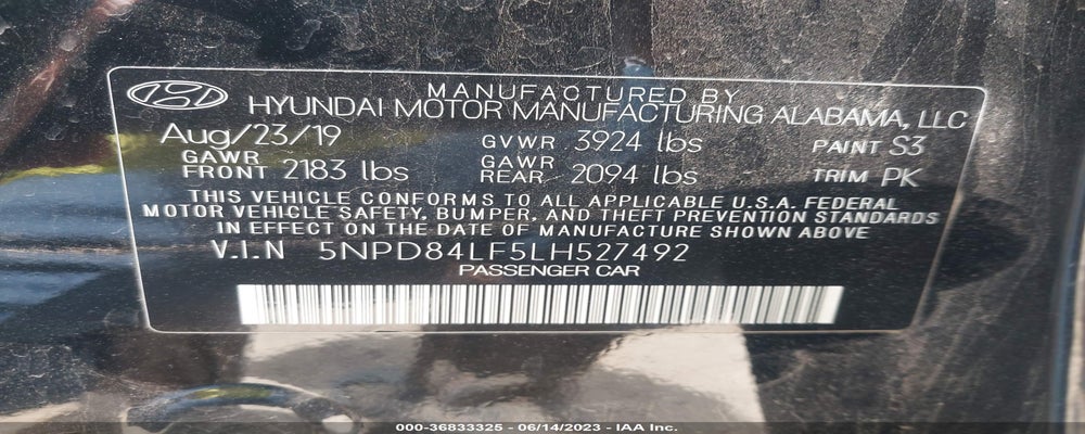 5NPD84LF5LH527492 2020 HYUNDAI ELANTRA photo no. 9