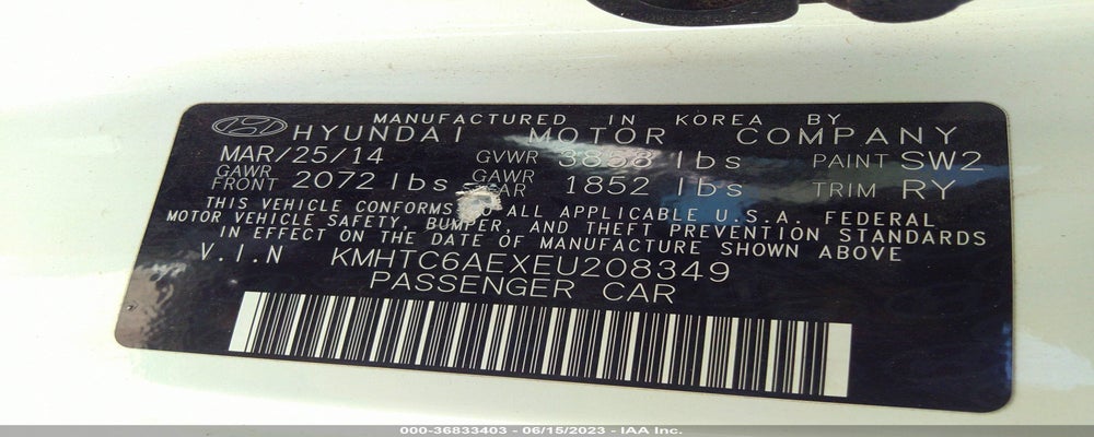 KMHTC6AEXEU208349 2014 HYUNDAI VELOSTER photo no. 9