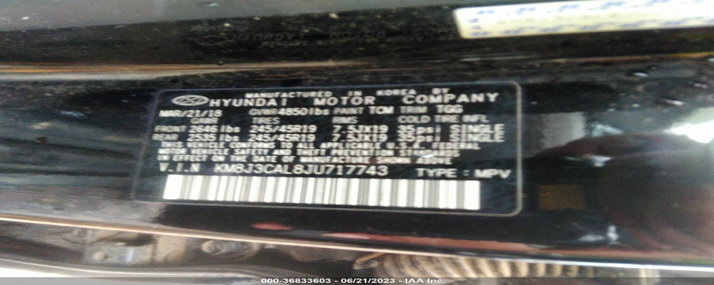 KM8J3CAL8JU717743 2018 HYUNDAI TUCSON photo no. 9