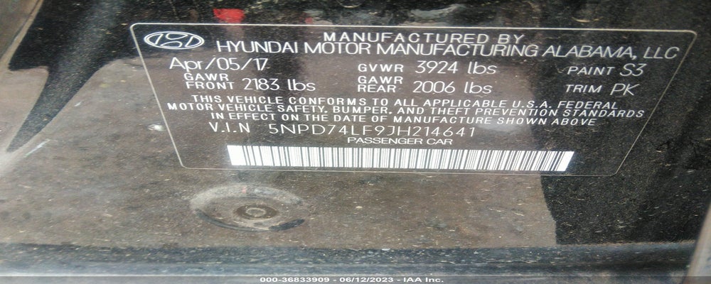 5NPD74LF9JH214641 2018 HYUNDAI ELANTRA photo no. 9