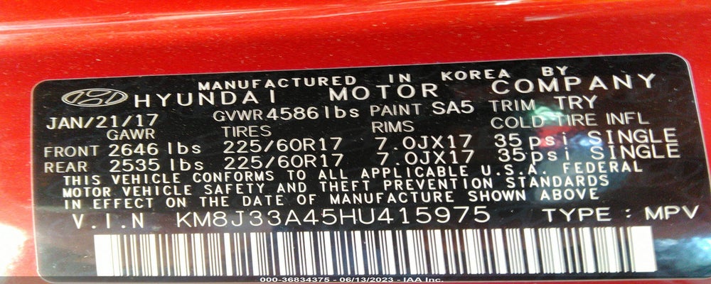 KM8J33A45HU415975 2017 HYUNDAI TUCSON photo no. 9
