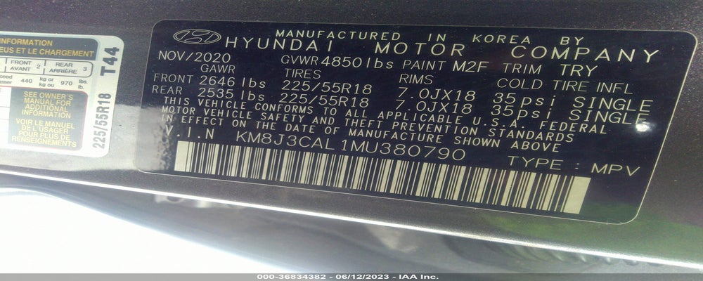 KM8J3CAL1MU380790 2021 HYUNDAI TUCSON photo no. 9