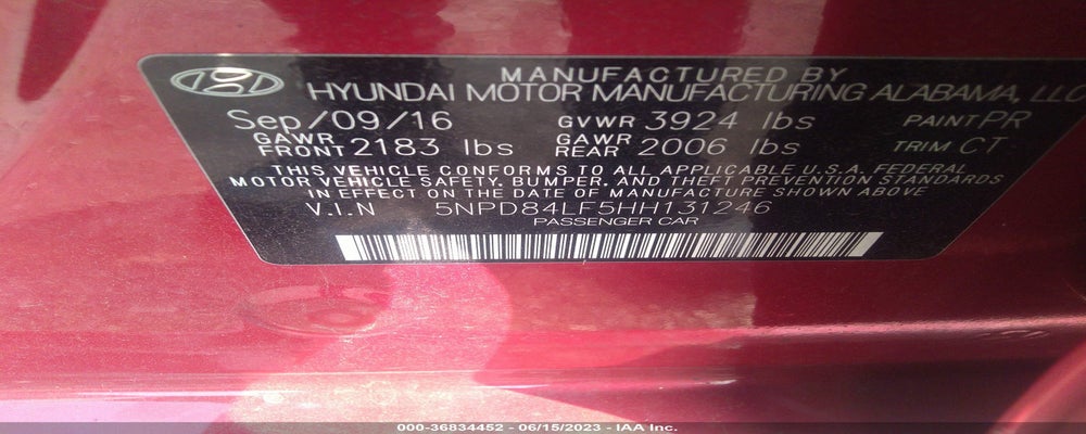 5NPD84LF5HH131246 2017 HYUNDAI ELANTRA photo no. 9