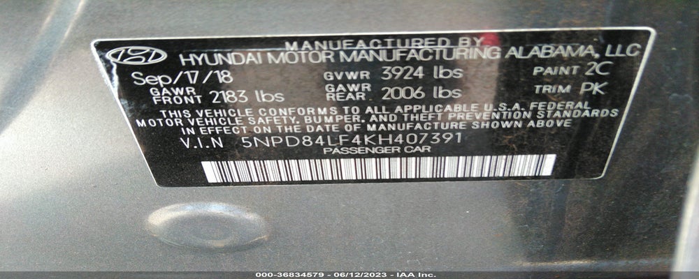 5NPD84LF4KH407391 2019 HYUNDAI ELANTRA photo no. 9