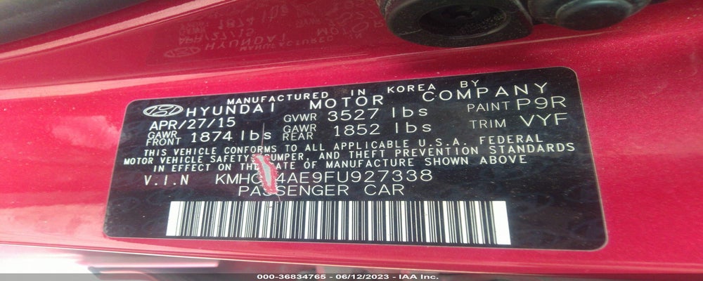 KMHCT4AE9FU927338 2015 HYUNDAI ACCENT photo no. 9