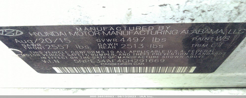 5NPE34AF4GH291669 2016 HYUNDAI SONATA photo no. 9
