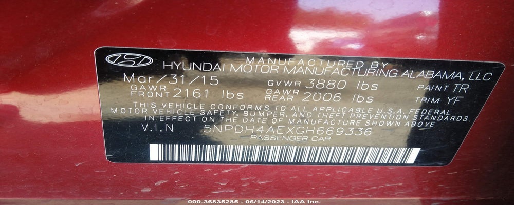 5NPDH4AEXGH669336 2016 HYUNDAI ELANTRA photo no. 9