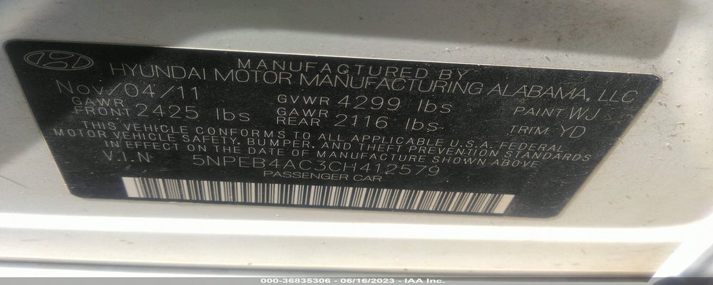 5NPEB4AC3CH412579 2012 HYUNDAI SONATA photo no. 9