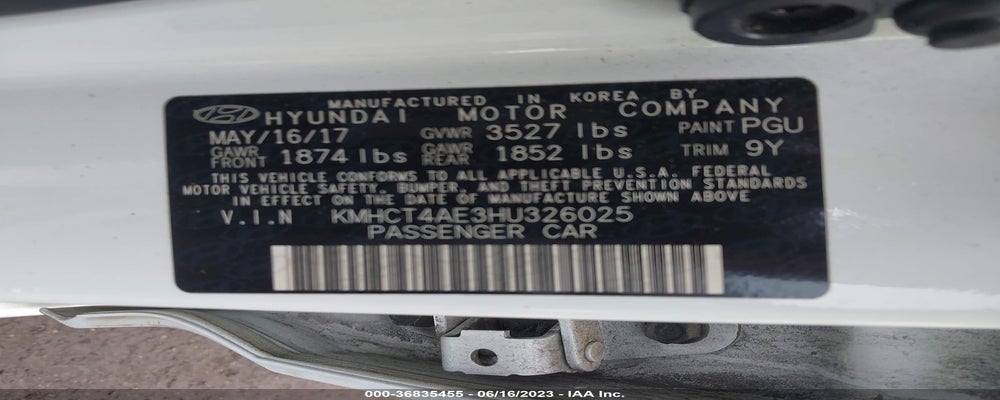KMHCT4AE3HU326025 2017 HYUNDAI ACCENT photo no. 9