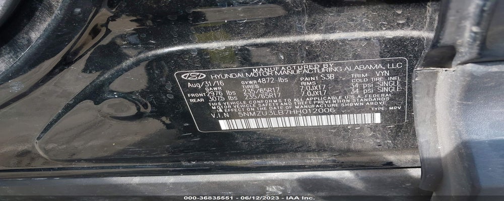 5NMZU3LB7HH012006 2017 HYUNDAI SANTA FE SPORT photo no. 9