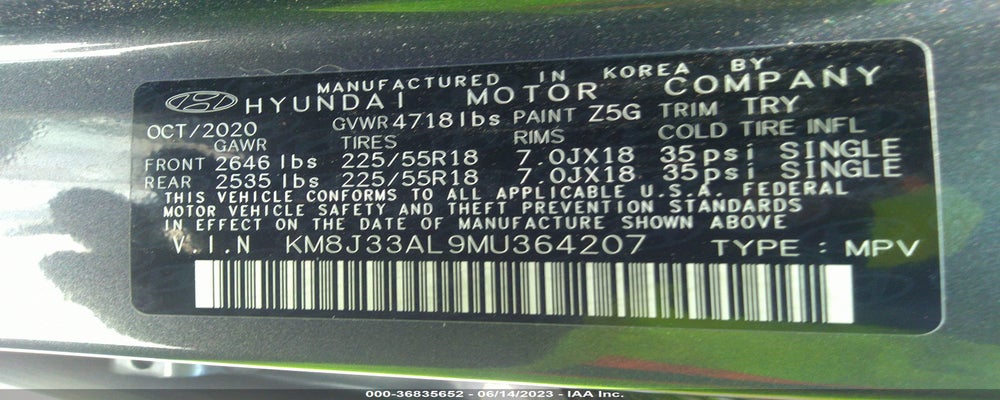 KM8J33AL9MU364207 2021 HYUNDAI TUCSON photo no. 9