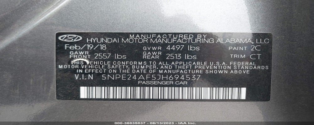5NPE24AF5JH694537 2018 HYUNDAI SONATA photo no. 9