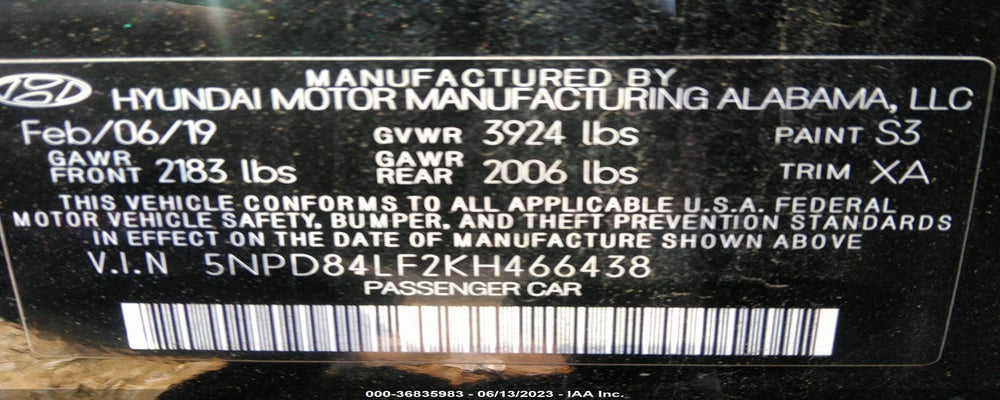 5NPD84LF2KH466438 2019 HYUNDAI ELANTRA photo no. 9