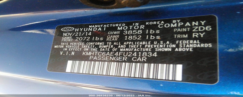KMHTC6AE4FU241834 2015 HYUNDAI VELOSTER photo no. 9