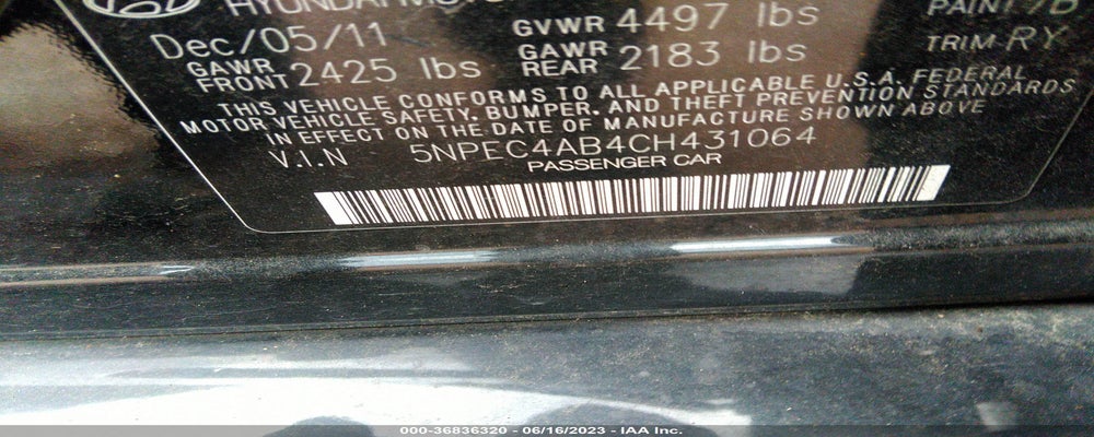 5NPEC4AB4CH431064 2012 HYUNDAI SONATA photo no. 9