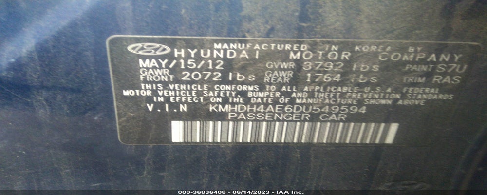 KMHDH4AE6DU549594 2013 HYUNDAI ELANTRA photo no. 9