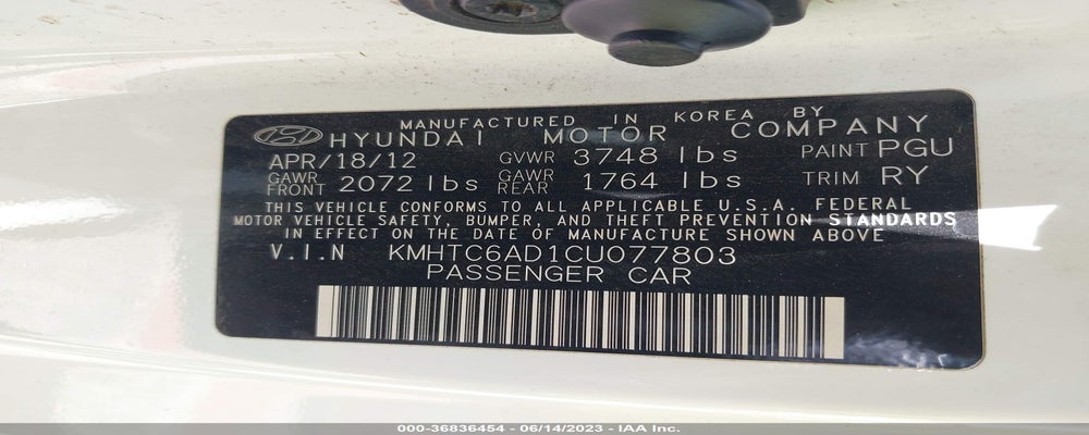 KMHTC6AD1CU077803 2012 HYUNDAI VELOSTER photo no. 9