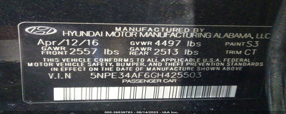 5NPE34AF6GH425503 2016 HYUNDAI SONATA photo no. 9