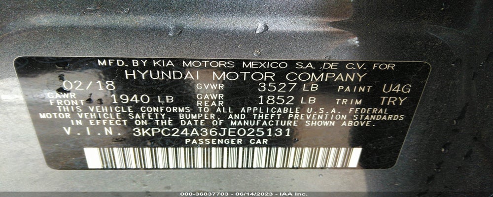 3KPC24A36JE025131 2018 HYUNDAI ACCENT photo no. 9
