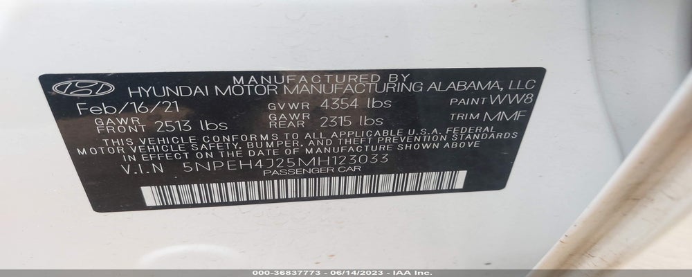 5NPEH4J25MH123033 2021 HYUNDAI SONATA photo no. 9