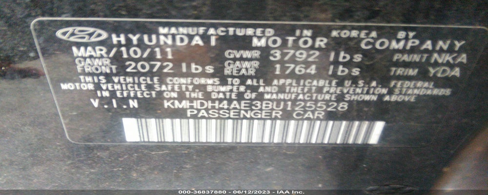 KMHDH4AE3BU125528 2011 HYUNDAI ELANTRA photo no. 9