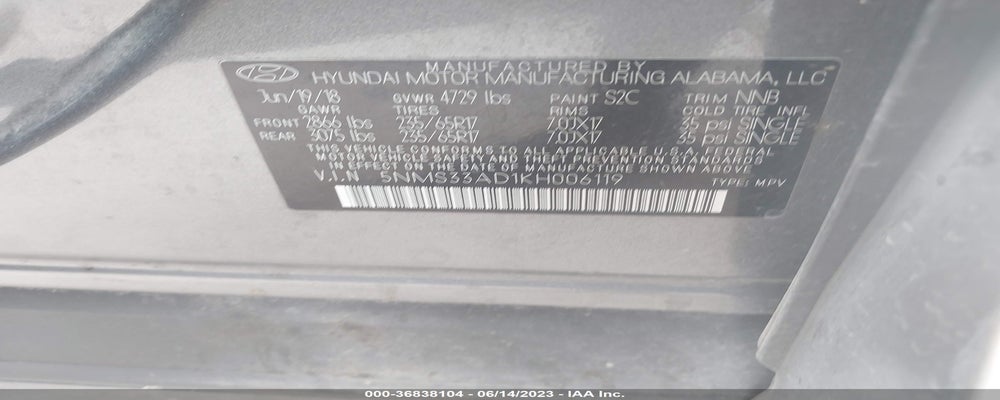 5NMS33AD1KH006119 2019 HYUNDAI SANTA FE photo no. 9