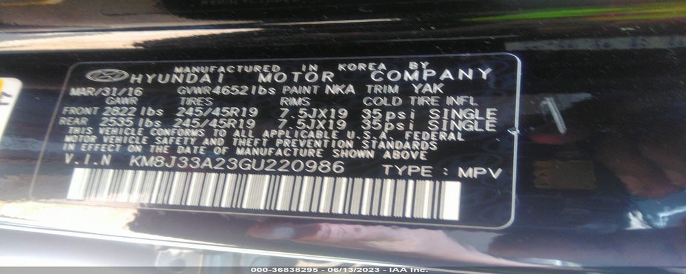 KM8J33A23GU220986 2016 HYUNDAI TUCSON photo no. 9